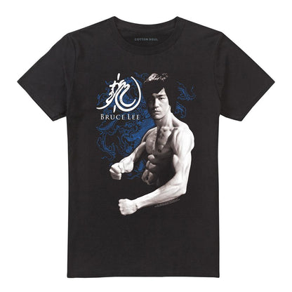 Black - Front - Bruce Lee Unisex Adult Dragon Stance T-Shirt