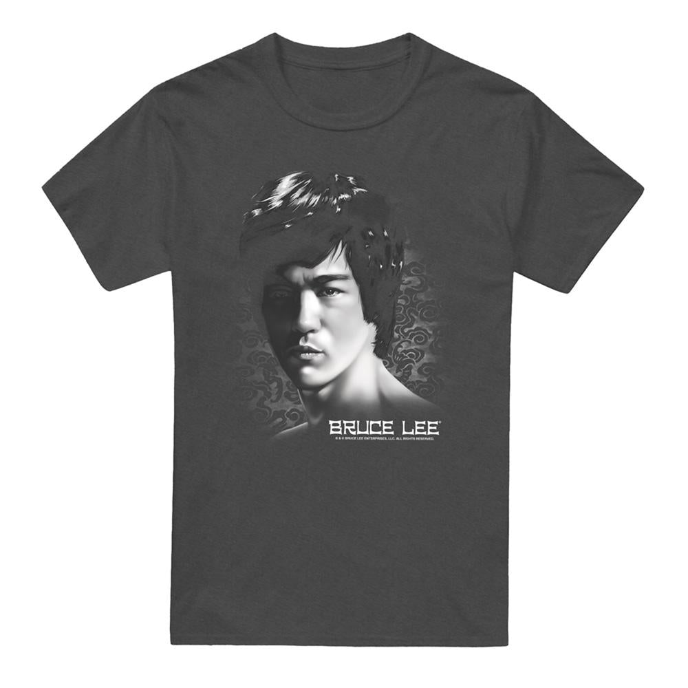Charcoal - Front - Bruce Lee Unisex Adult In Your Face T-Shirt