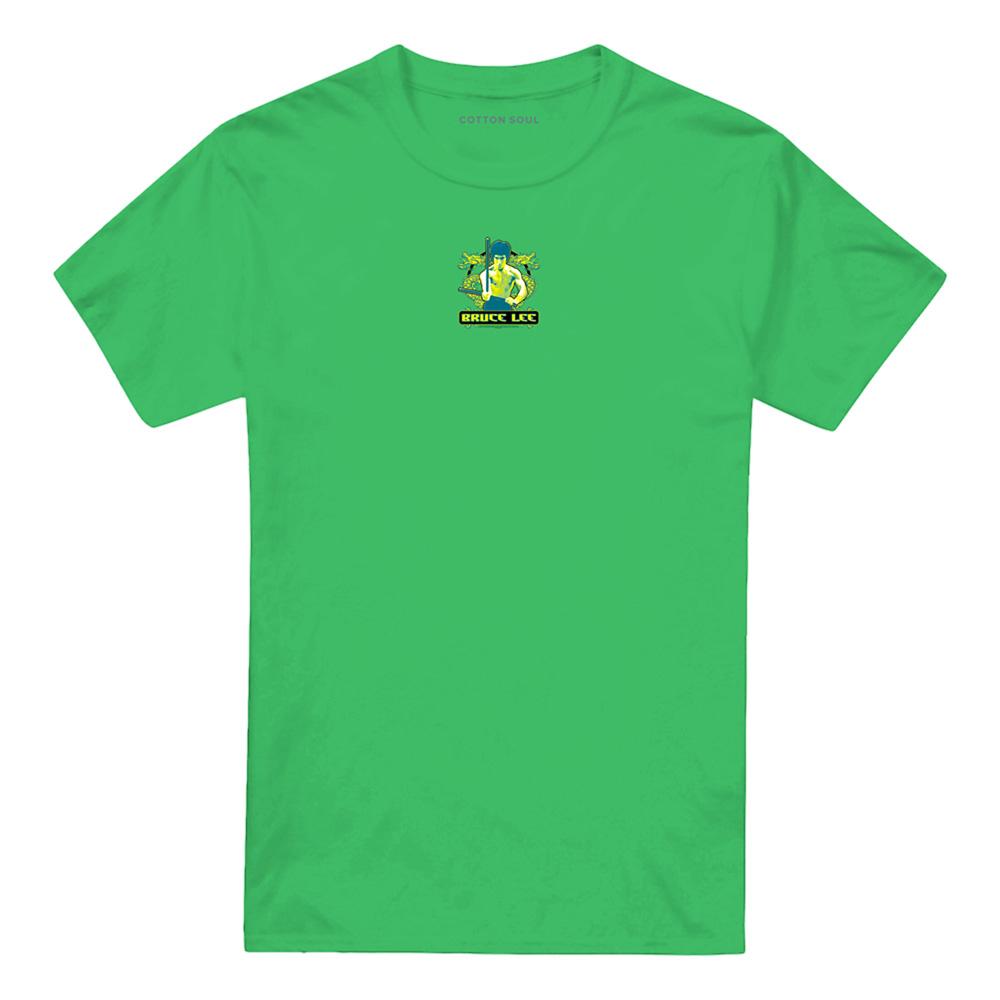 Kelly Green - Front - Bruce Lee Unisex Adult Double Dragons T-Shirt