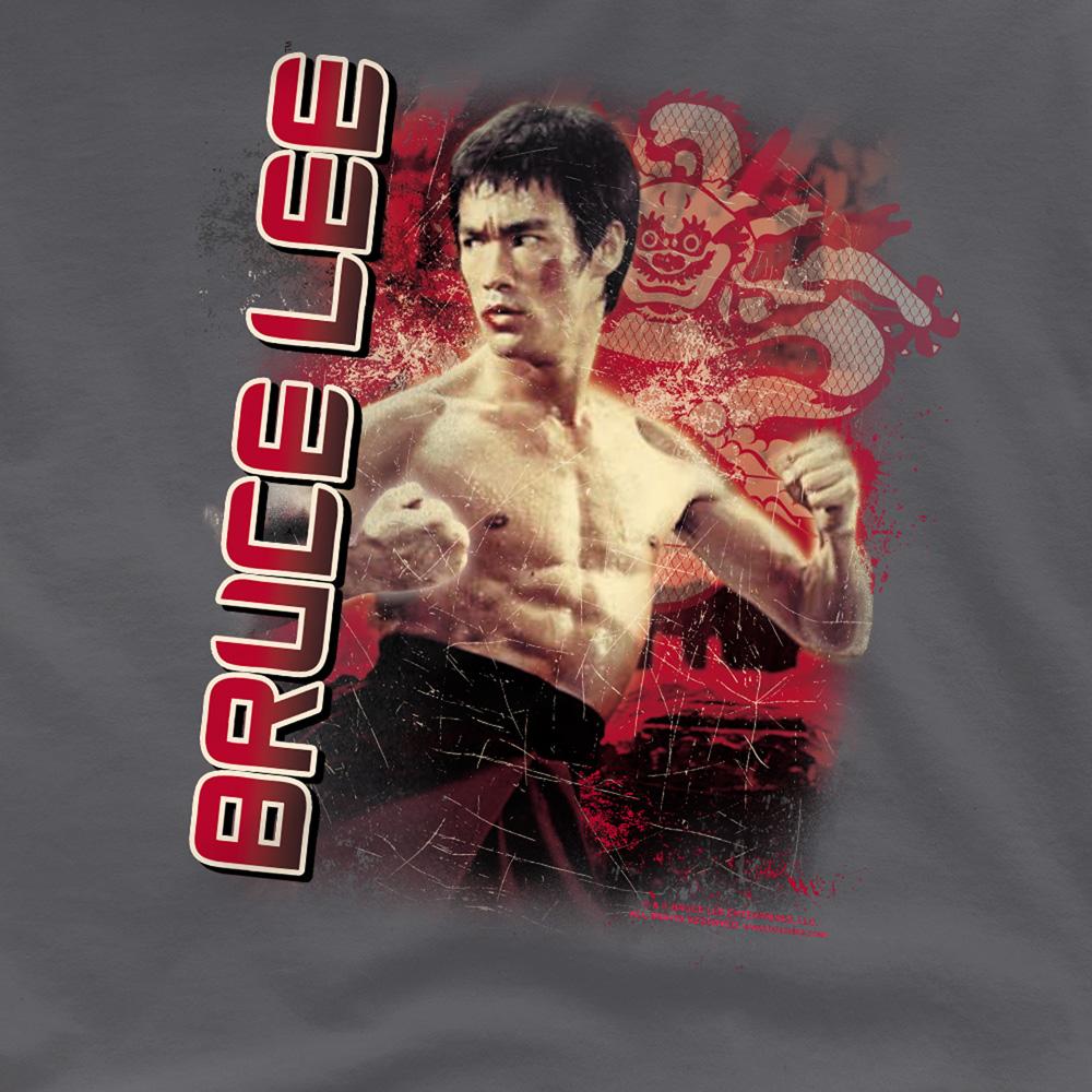 Charcoal - Side - Bruce Lee Unisex Adult Fury T-Shirt