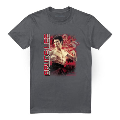 Charcoal - Front - Bruce Lee Unisex Adult Fury T-Shirt