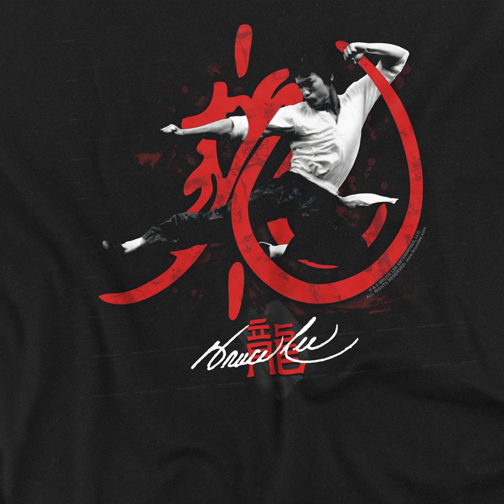 Black - Side - Bruce Lee Unisex Adult High Flying Long-Sleeved T-Shirt