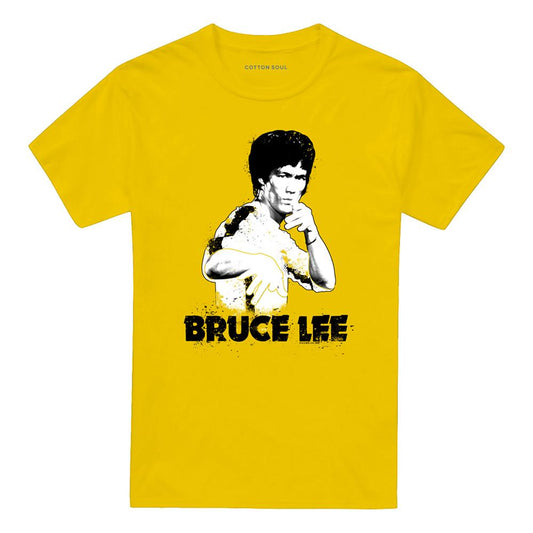 Yellow - Front - Bruce Lee Unisex Adult Suit Splatter T-Shirt