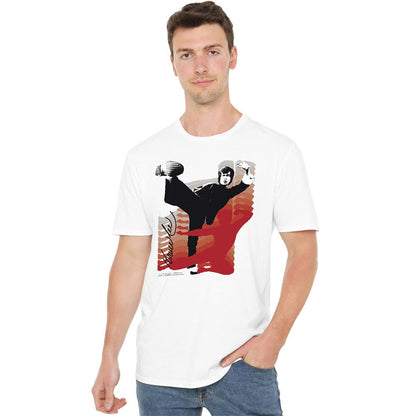 White - Side - Bruce Lee Unisex Adult Kick It T-Shirt