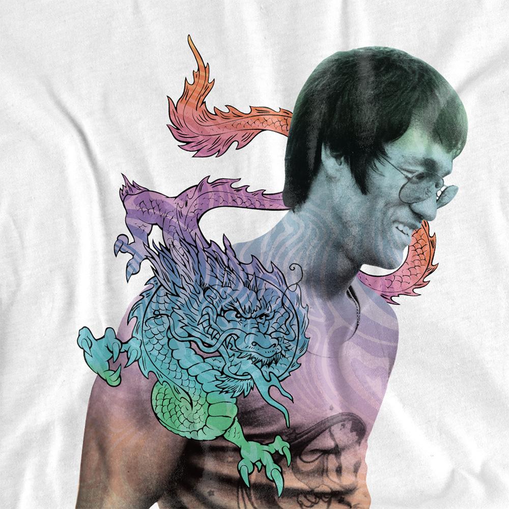 White - Side - Bruce Lee Unisex Adult A Little Bruce T-Shirt