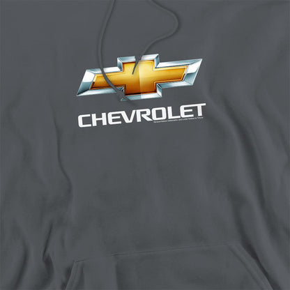 Charcoal - Side - Chevrolet Unisex Adult Bowtie Stacked Hoodie