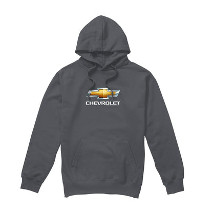 Charcoal - Front - Chevrolet Unisex Adult Bowtie Stacked Hoodie