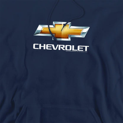 Navy - Side - Chevrolet Unisex Adult Bowtie Stacked Hoodie