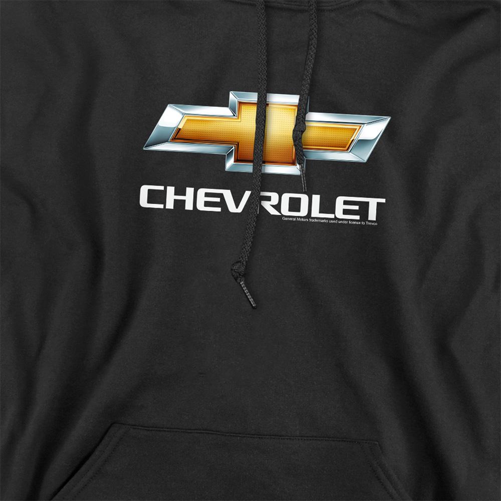 Black - Side - Chevrolet Unisex Adult Bowtie Stacked Hoodie