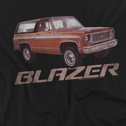 Black - Side - Chevrolet Unisex Adult Blazer Retro T-Shirt