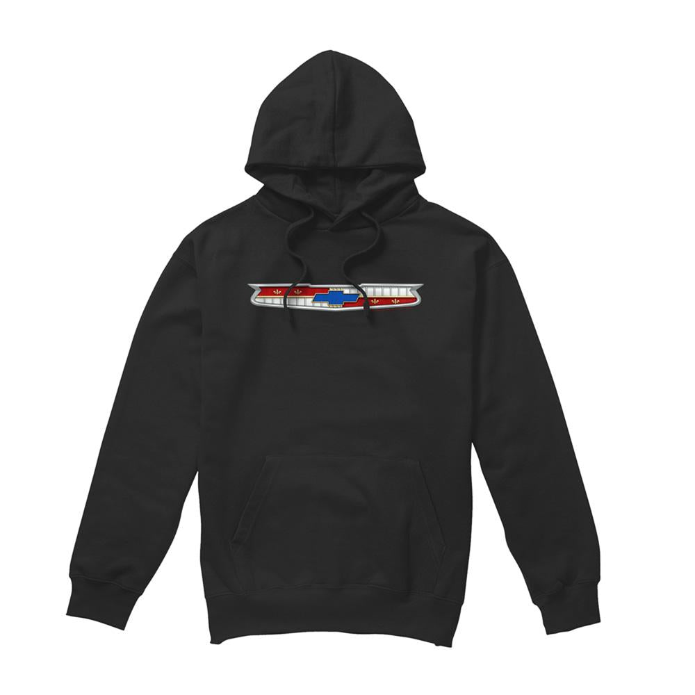 Black - Front - Chevrolet Unisex Adult 56 Bel Air Emblem Hoodie