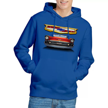 Royal Blue - Lifestyle - Chevrolet Unisex Adult 1957 Bel Air Grille Hoodie
