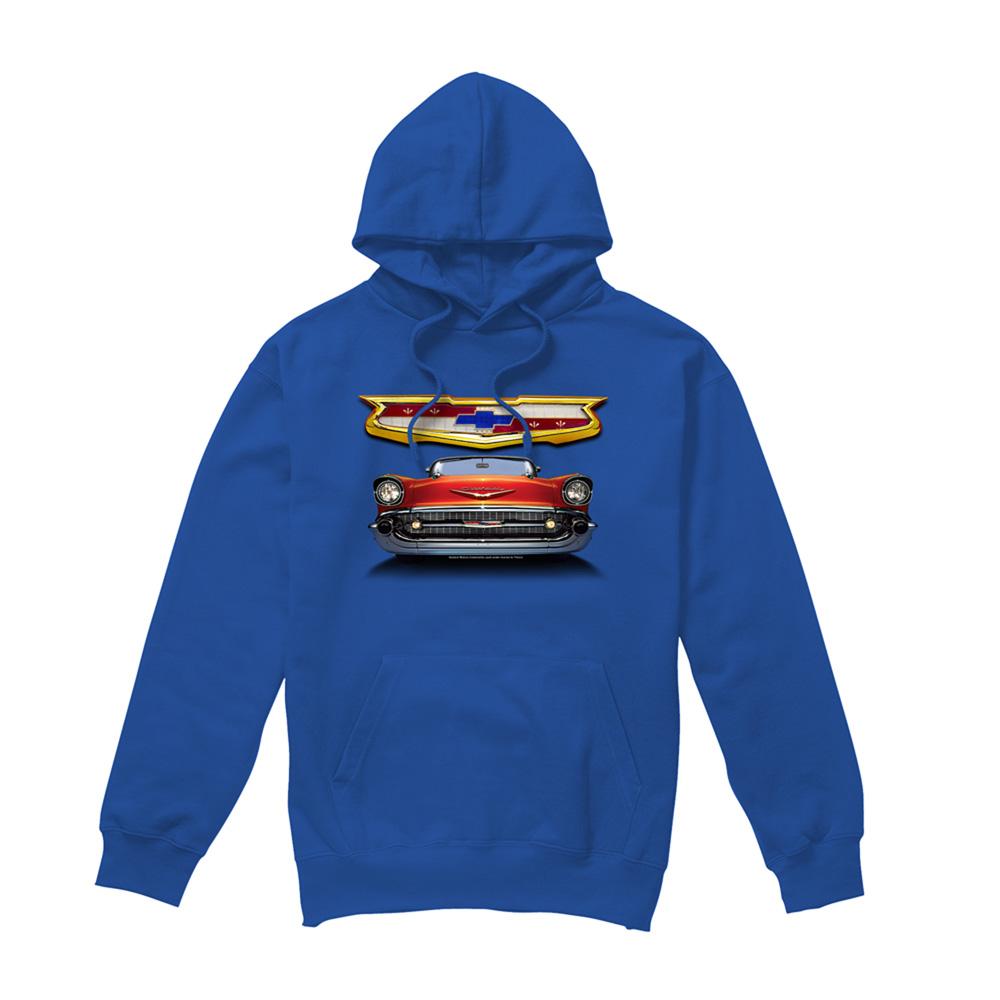 Royal Blue - Front - Chevrolet Unisex Adult 1957 Bel Air Grille Hoodie