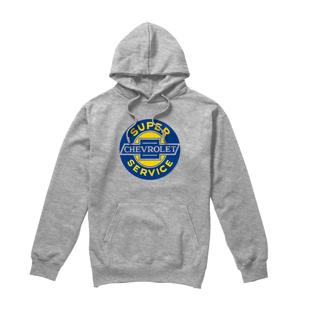 Athletic Heather - Front - Chevrolet Unisex Adult Super Service Hoodie