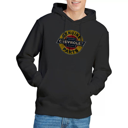 Black - Lifestyle - Chevrolet Unisex Adult Genuine Chevy Parts Distressed Hoodie