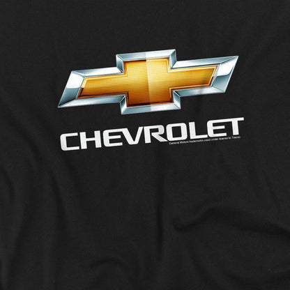 Black - Side - Chevrolet Unisex Adult Bowtie Stacked T-Shirt