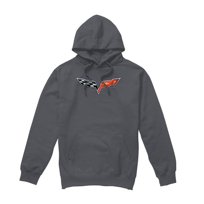 Charcoal - Front - Chevrolet Unisex Adult The Vette Medallion Hoodie