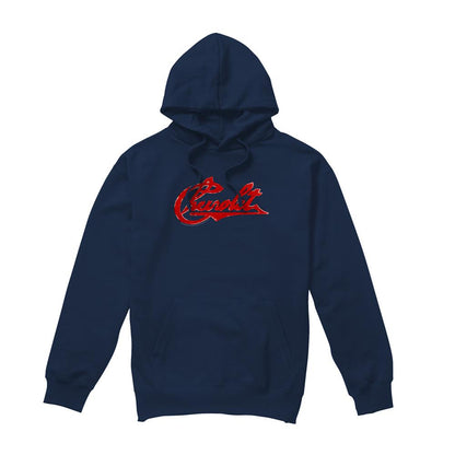 Navy - Front - Chevrolet Unisex Adult Distressed Logo Hoodie