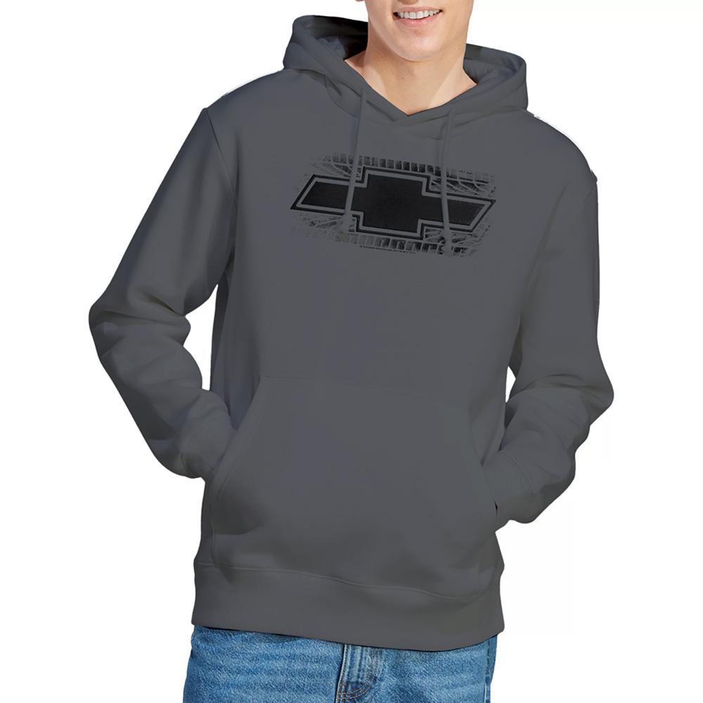 Charcoal - Lifestyle - Chevrolet Unisex Adult Bowtie Burnout Hoodie