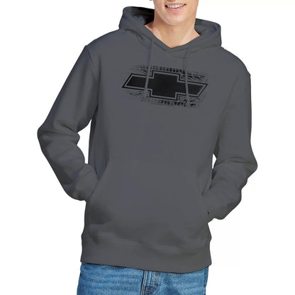 Charcoal - Lifestyle - Chevrolet Unisex Adult Bowtie Burnout Hoodie