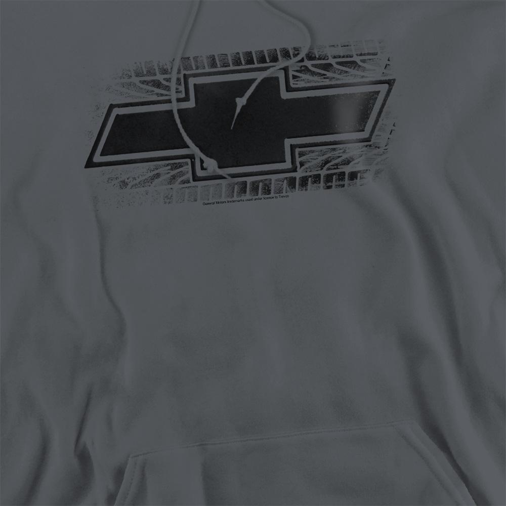 Charcoal - Side - Chevrolet Unisex Adult Bowtie Burnout Hoodie