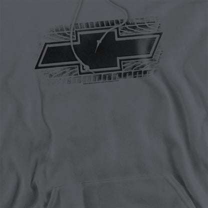 Charcoal - Side - Chevrolet Unisex Adult Bowtie Burnout Hoodie