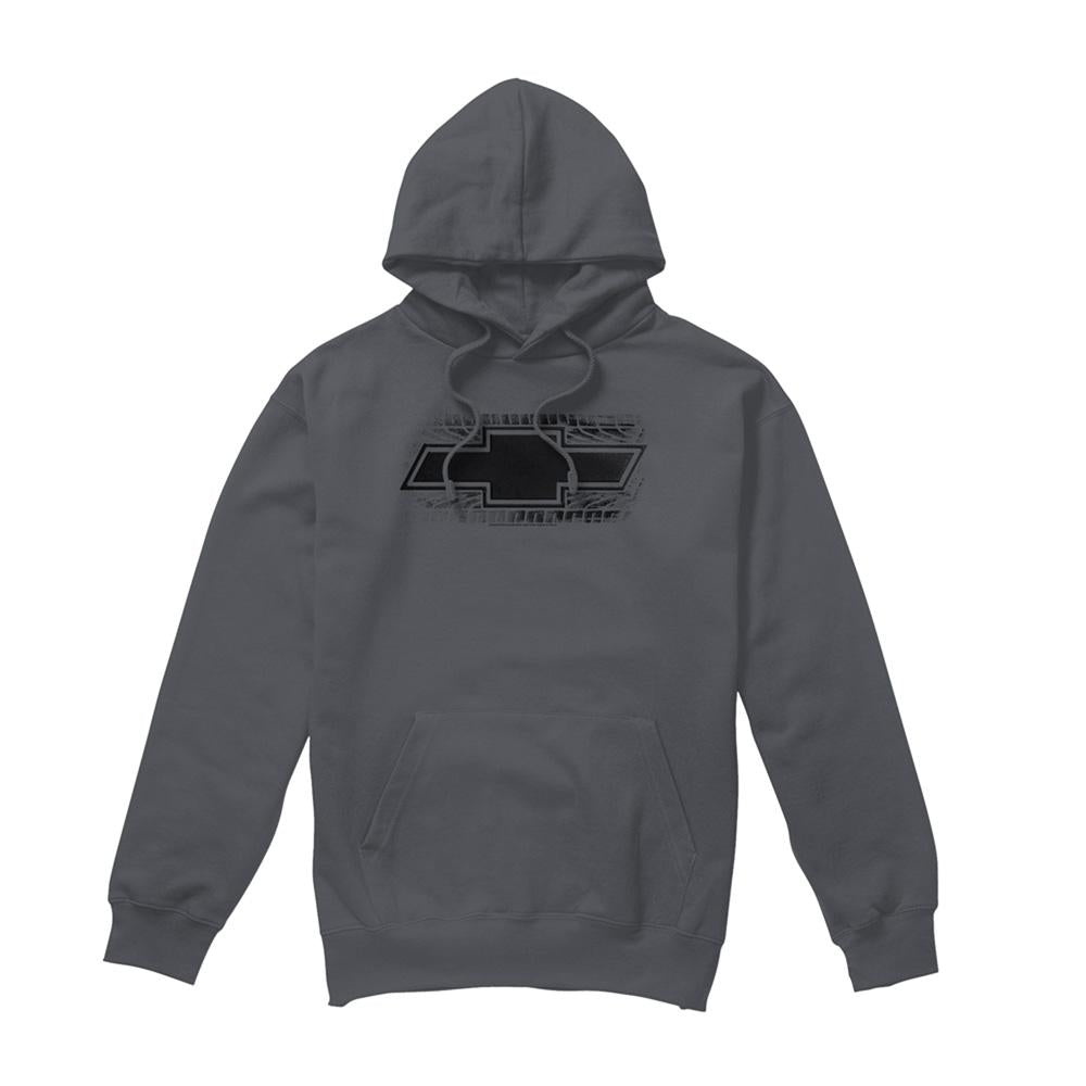 Charcoal - Front - Chevrolet Unisex Adult Bowtie Burnout Hoodie