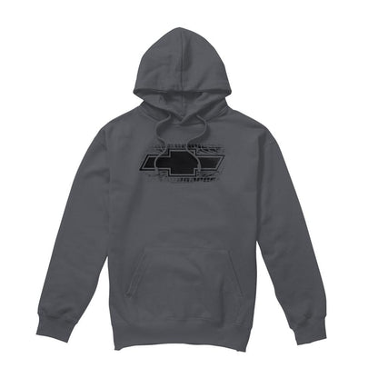 Charcoal - Front - Chevrolet Unisex Adult Bowtie Burnout Hoodie
