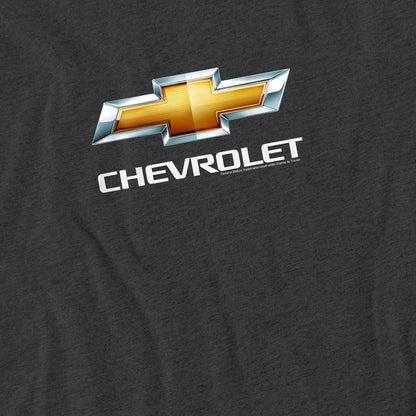 Charcoal - Side - Chevrolet Unisex Adult Bowtie Stacked T-Shirt