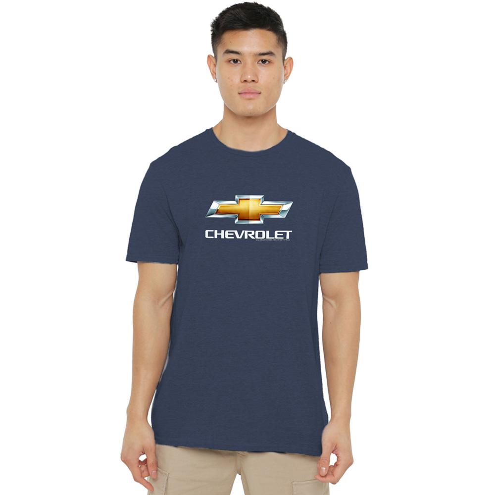 Navy - Lifestyle - Chevrolet Unisex Adult Bowtie Stacked T-Shirt