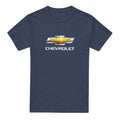 Navy - Front - Chevrolet Unisex Adult Bowtie Stacked T-Shirt