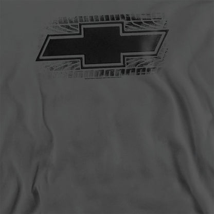 Charcoal - Side - Chevrolet Unisex Adult Bowtie Burnout Sweatshirt