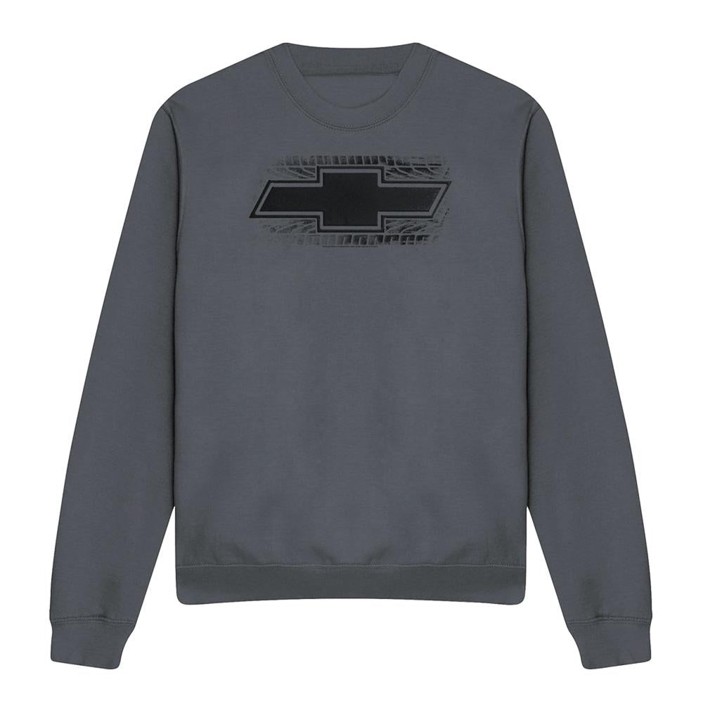 Charcoal - Front - Chevrolet Unisex Adult Bowtie Burnout Sweatshirt
