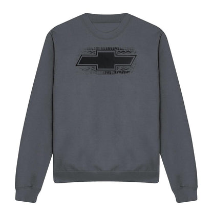 Charcoal - Front - Chevrolet Unisex Adult Bowtie Burnout Sweatshirt