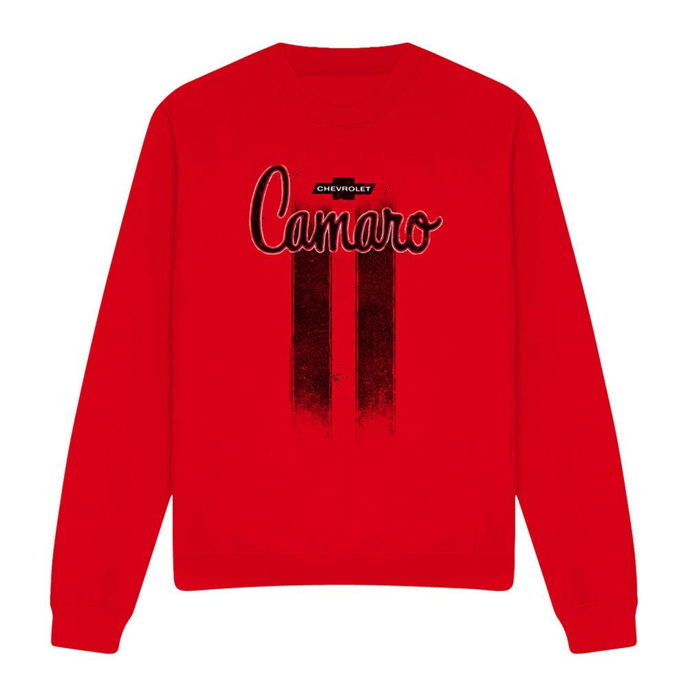Red - Front - Chevrolet Unisex Adult Camaro Stripes Sweatshirt