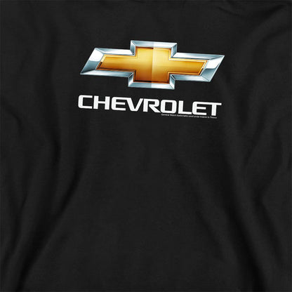 Black - Side - Chevrolet Unisex Adult Bowtie Stacked Sweatshirt