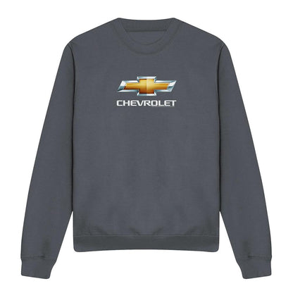 Charcoal - Front - Chevrolet Unisex Adult Bowtie Stacked Sweatshirt
