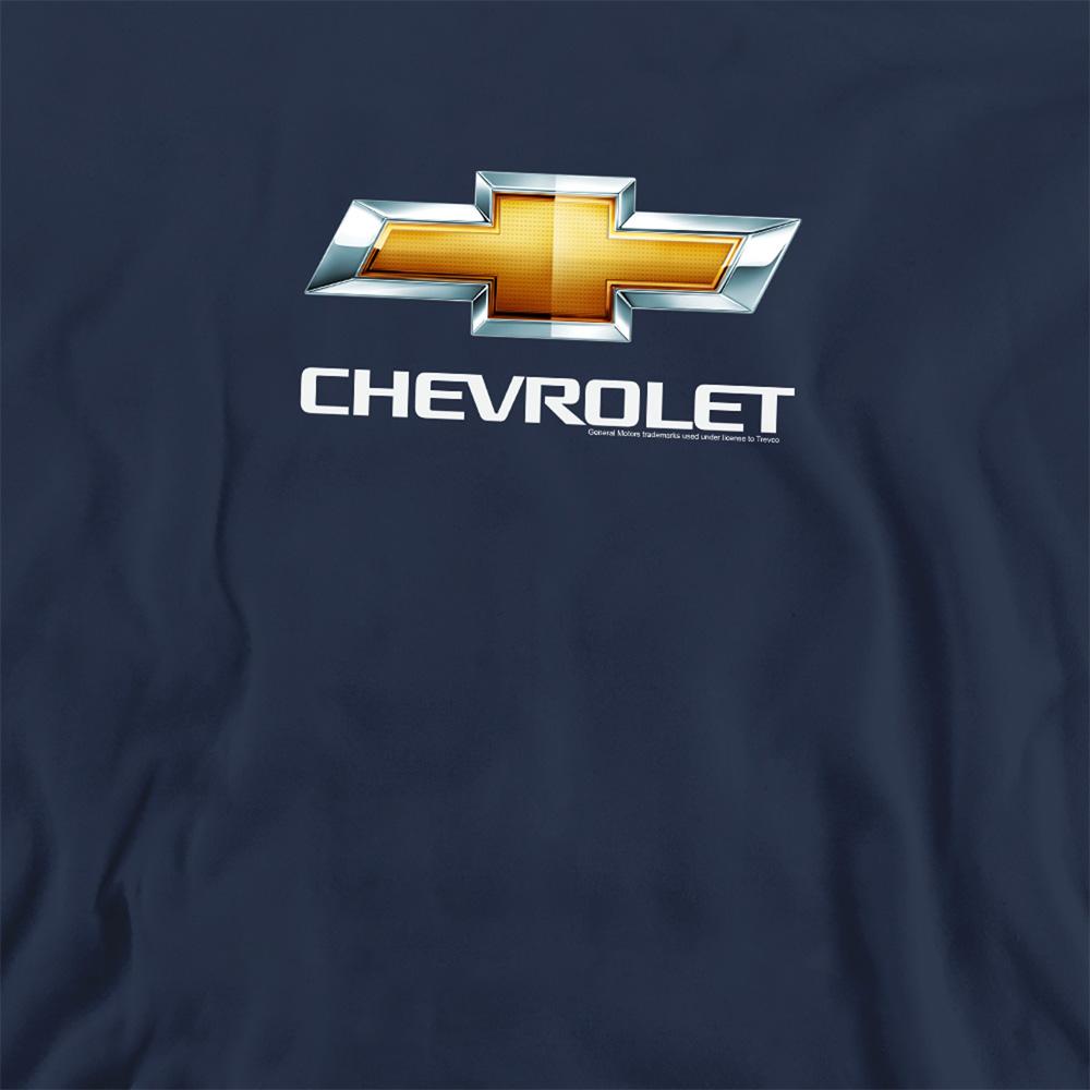 Navy - Side - Chevrolet Unisex Adult Bowtie Stacked Sweatshirt