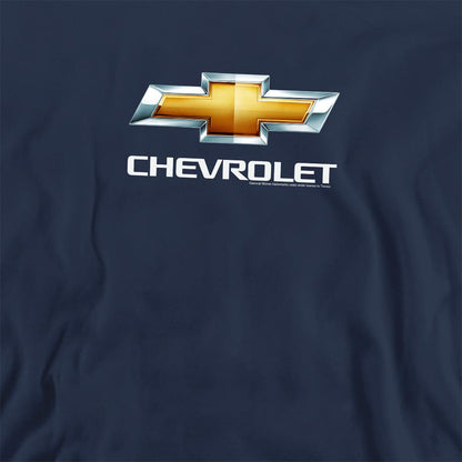 Navy - Side - Chevrolet Unisex Adult Bowtie Stacked Sweatshirt