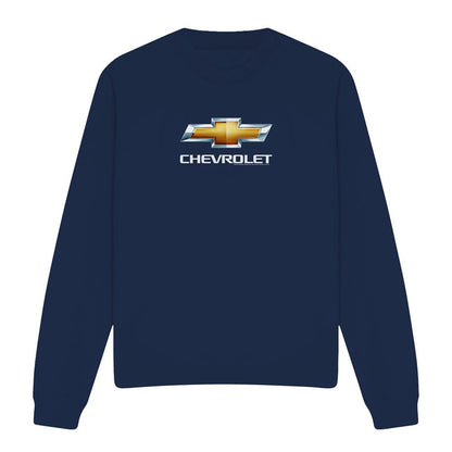 Navy - Front - Chevrolet Unisex Adult Bowtie Stacked Sweatshirt