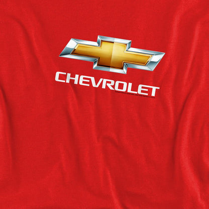 Red - Side - Chevrolet Unisex Adult Bowtie Stacked Sweatshirt