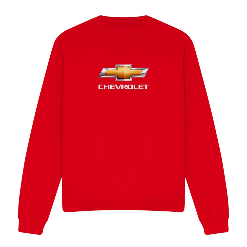 Red - Front - Chevrolet Unisex Adult Bowtie Stacked Sweatshirt