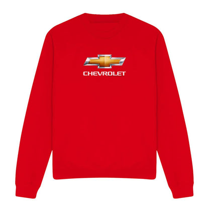 Red - Front - Chevrolet Unisex Adult Bowtie Stacked Sweatshirt