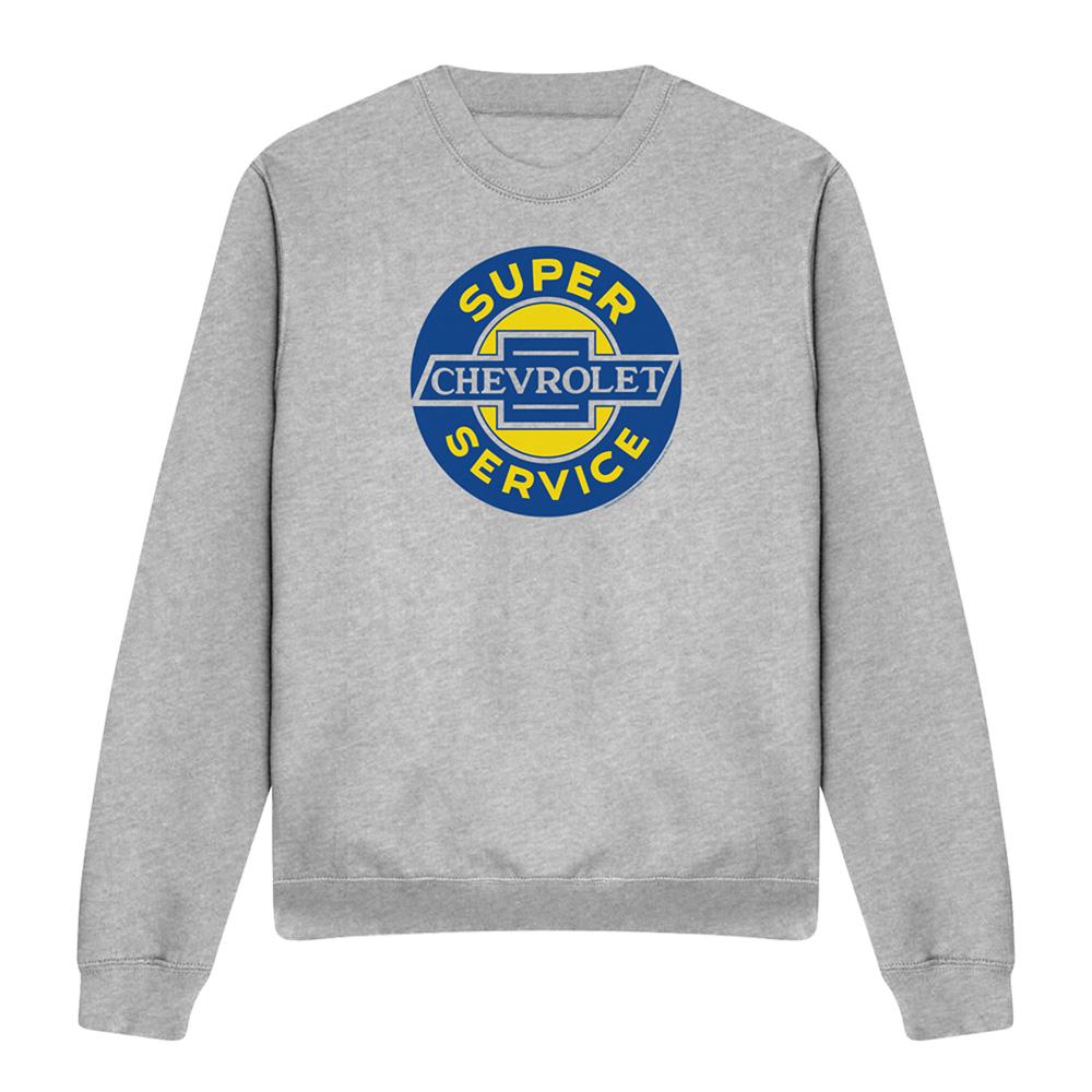 Athletic Heather - Front - Chevrolet Unisex Adult Super Service Heather Sweatshirt