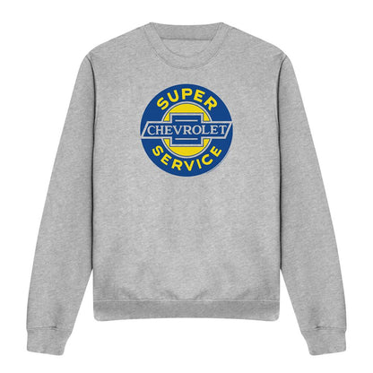 Athletic Heather - Front - Chevrolet Unisex Adult Super Service Heather Sweatshirt