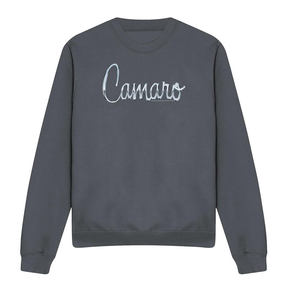 Charcoal - Front - Chevrolet Unisex Adult Classic Camaro Metal Sweatshirt