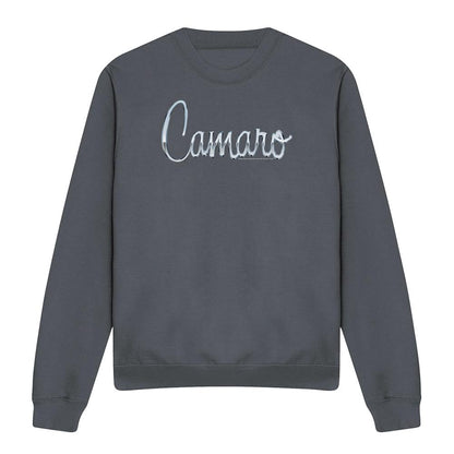 Charcoal - Front - Chevrolet Unisex Adult Classic Camaro Metal Sweatshirt
