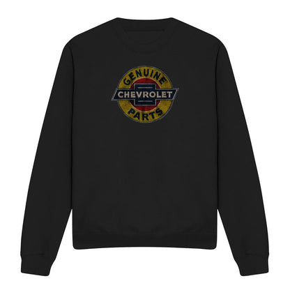 Black - Front - Chevrolet Unisex Adult Genuine Parts Distressed Sweatshirt