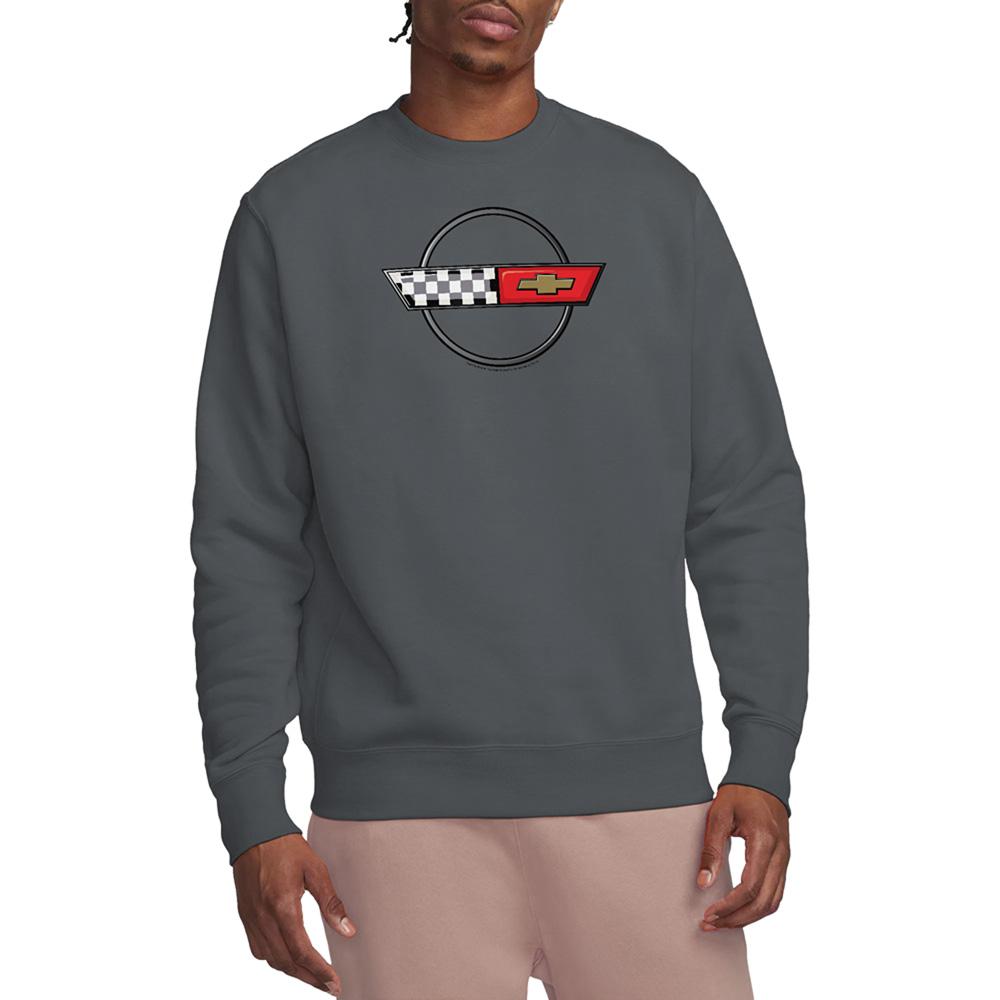 Charcoal - Lifestyle - Chevrolet Unisex Adult 4Th Gen Vette Logo Sweatshirt