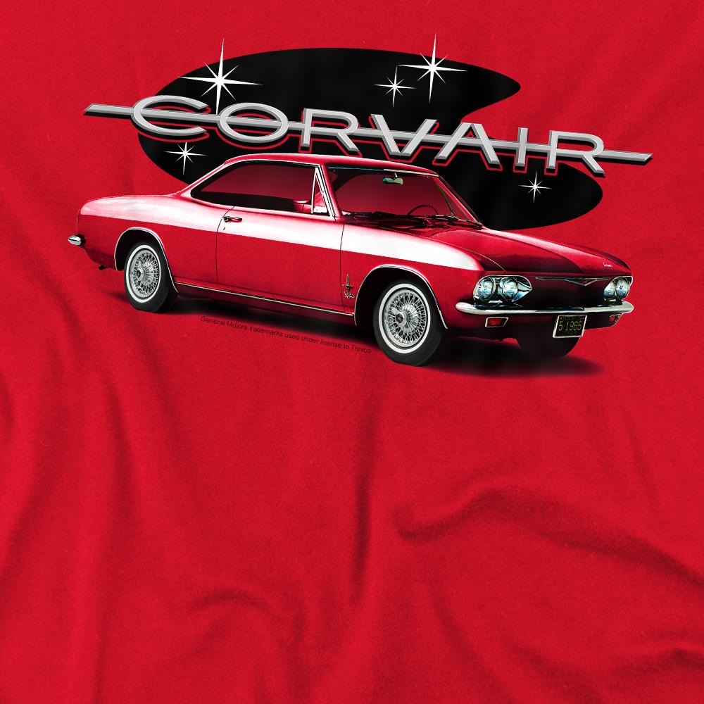 Red - Side - Chevrolet Unisex Adult 65 Corvair Mona Spyda Coupe T-Shirt
